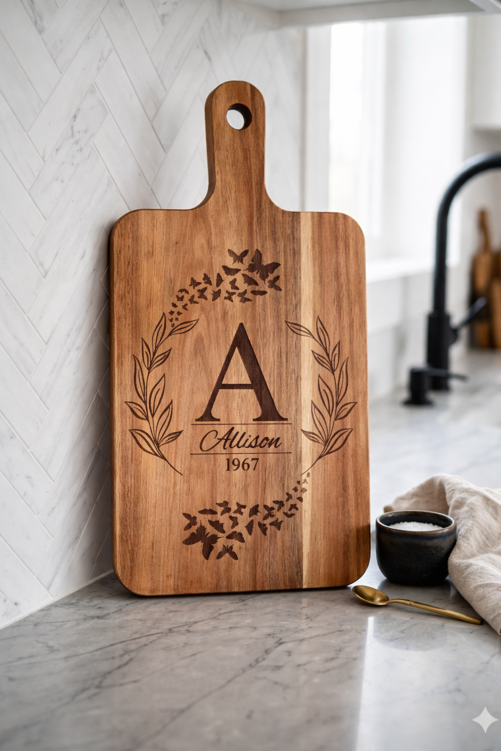 Custom Monogram Cutting Board