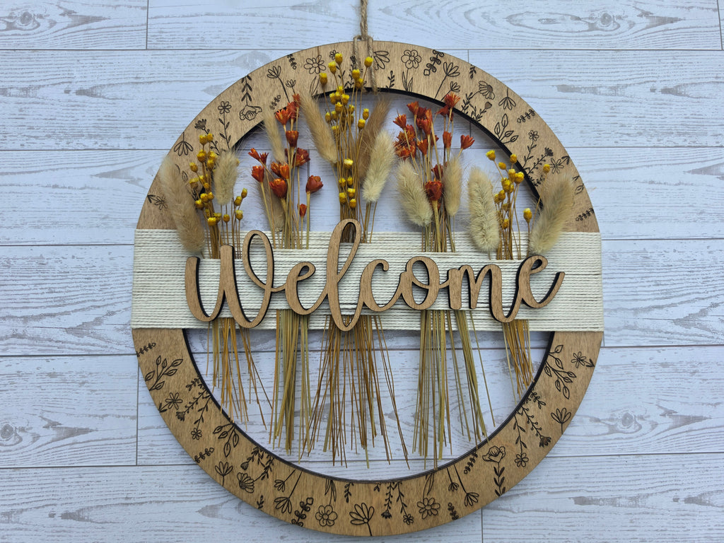 Wild flower welcome sign